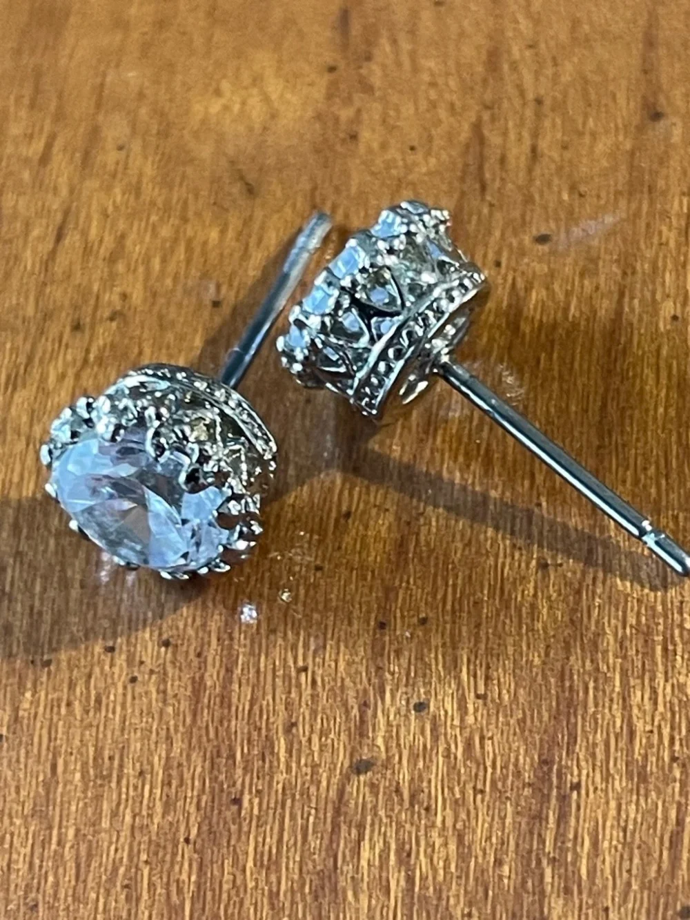 Vintage Avon Sterling Silver Filigree Earrings with Cubic Zirconia
